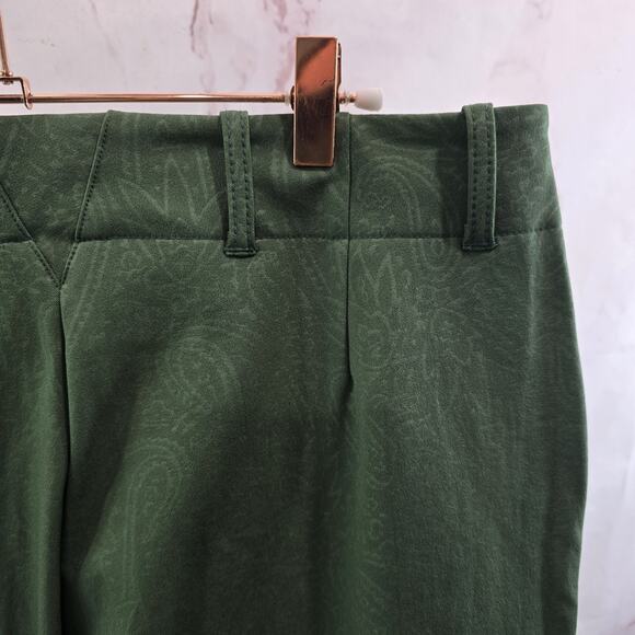 ARIAT Breeches Womens 34 L Green Riding Pant Seat Equestrian Paisley Pro Series - Picture 10 of 11